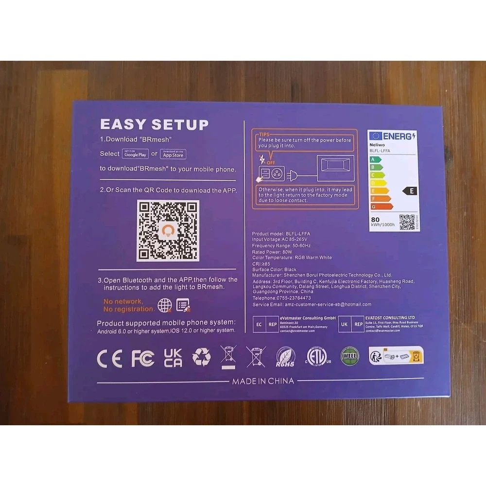 lot of 4 LED Flood Light Outdoor 800W Equivalent Bluetooth Smart Color Change F2